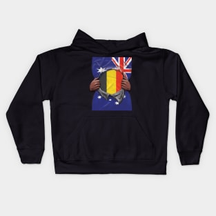 Belgium Flag Australian Flag Ripped - Gift for Belgian From Belgium Kids Hoodie